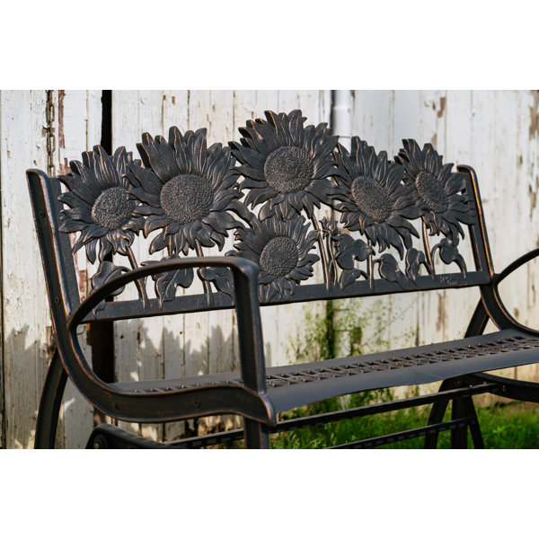 Rosalind Wheeler Gardnerville Iron Outdoor Glider Chair Wayfair
